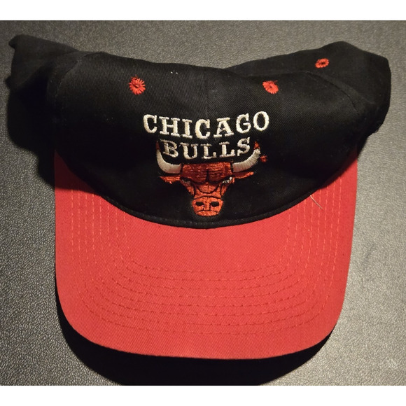 Vintage Chicago Bulls Snapback Hat + Michael Jordan & D.Rodman Graded card Lot - Picture 2 of 9